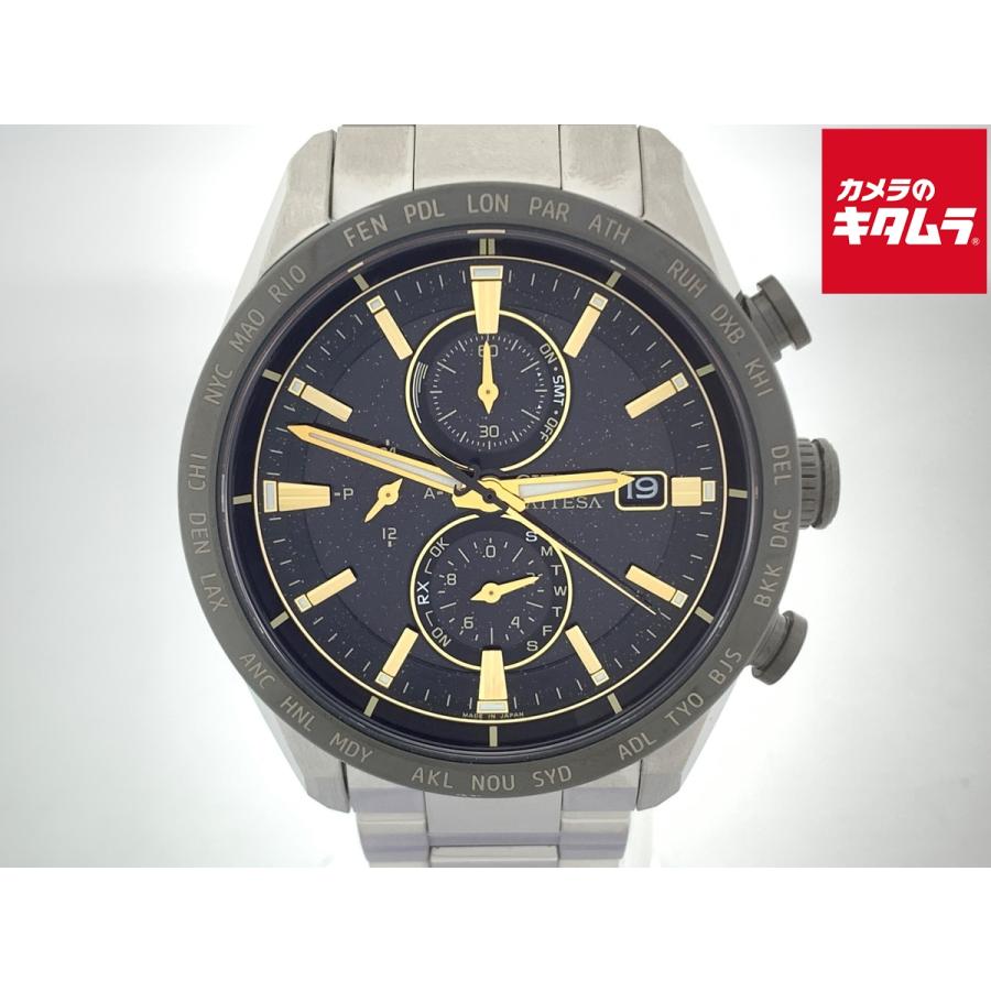 ☆良品 シチズン アテッサ アクトライン メンズ 【中古】 中古】 【良品】 シチズン アテッサ アクトライン ブラック AT8184-57E