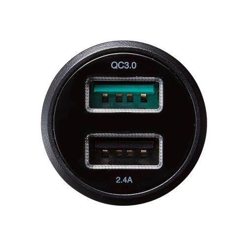 エレコム MPA-CCUQ04BK シガーチャージャー 2USBポート(自動識別) QuickCharge3.0+USB1ポート(最大2.4A) ブラック｜emedama｜04