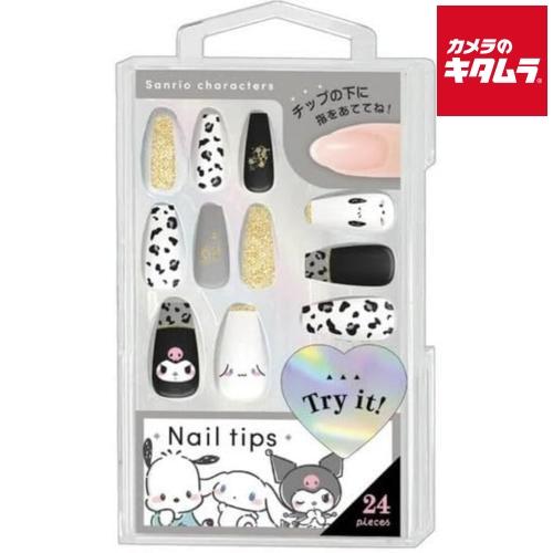 クラックス 129674 ネイルチップ サンリオ ヒョウBK : カメラの