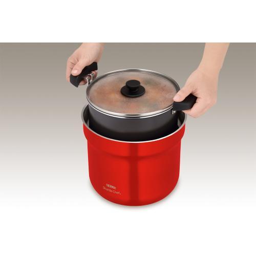 サーモス KBJ-4502-UR 真空保温調理器 「シャトルシェフ」 (4.5L) アーバンレッド 《納期約１週間》の画像