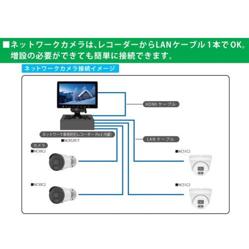 ヤザワコーポレーション NC2.0MP ドーム型 防犯カメラ SD機能付 NC51C2