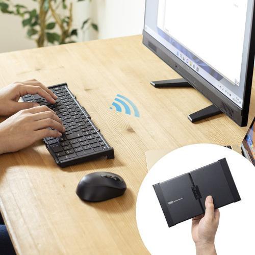 サンワサプライ SKB-BT35BK Bluetooth折りたたみフルキーボード（ブラック）の画像