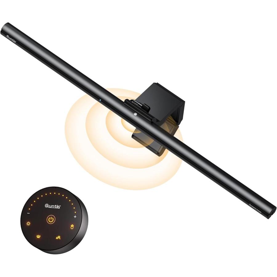 Quntis モニターライト 自動点灯&消灯 52cm 広範囲照明 環境光自動調光 人感レーダーセンサー搭載 モニター掛け式ライト グレー