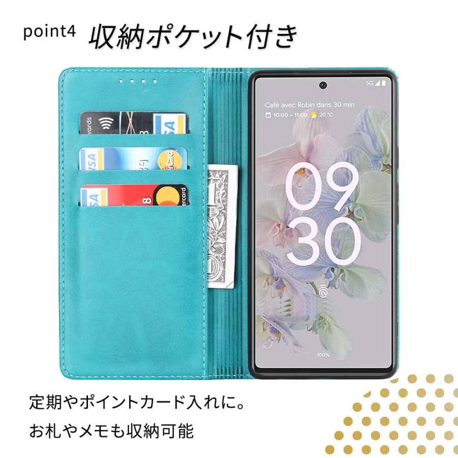 Google Pixel8 ケース 手帳型 カバー Google Pixel 8 スマホケース スマホカバースタンド レザー手帳｜emett｜05