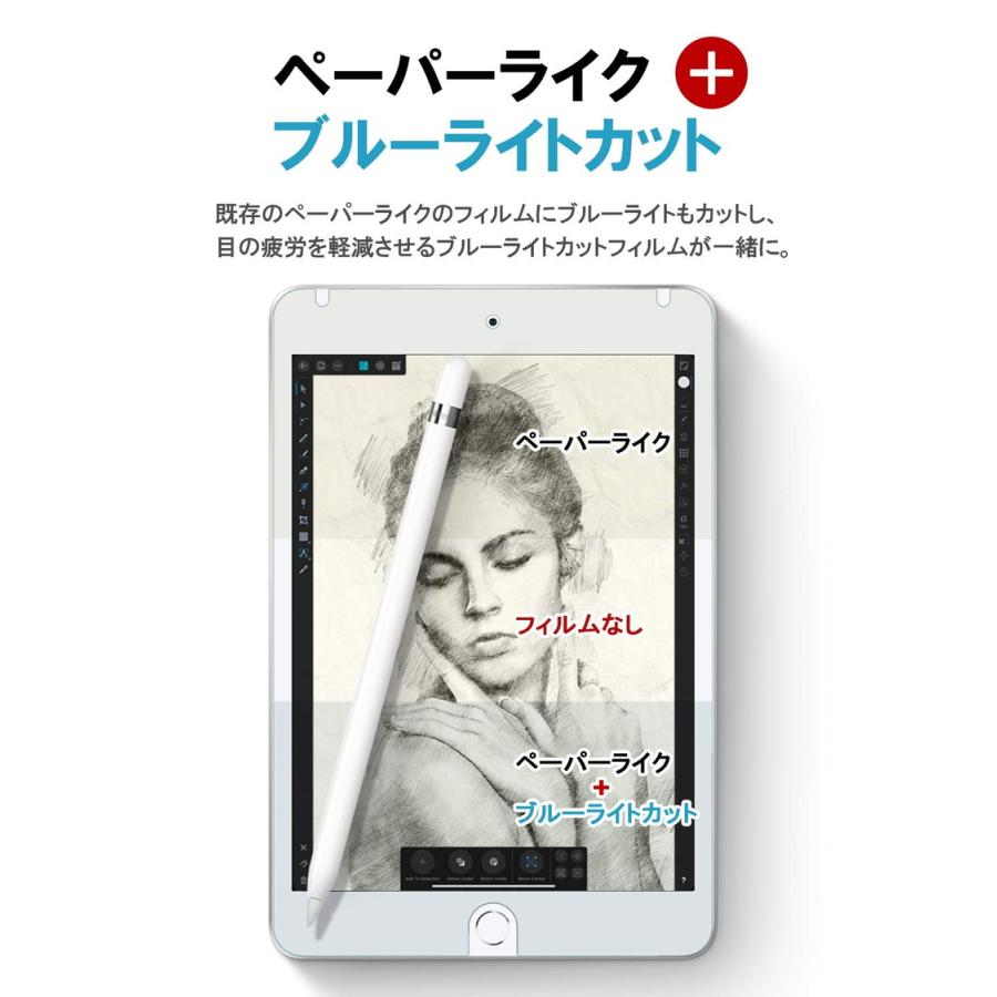 iPad mini 5 2019 / iPad mini 4 ペーパーライク ブルーライトカット フィルム日本製ブルーライト低減 アンチグレア 非光沢 YFF｜emi-direct｜03