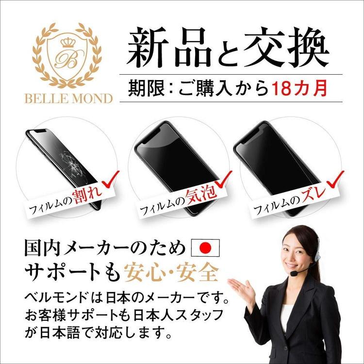 iPhone8 Plus / 7Plus ガラスフィルム アンチグレア 簡単貼り付け ガイド枠付き 指紋防止 気泡防止フィルム 保護フィルム 強化ガラス BELLEMOND 定形外｜emi-direct｜08