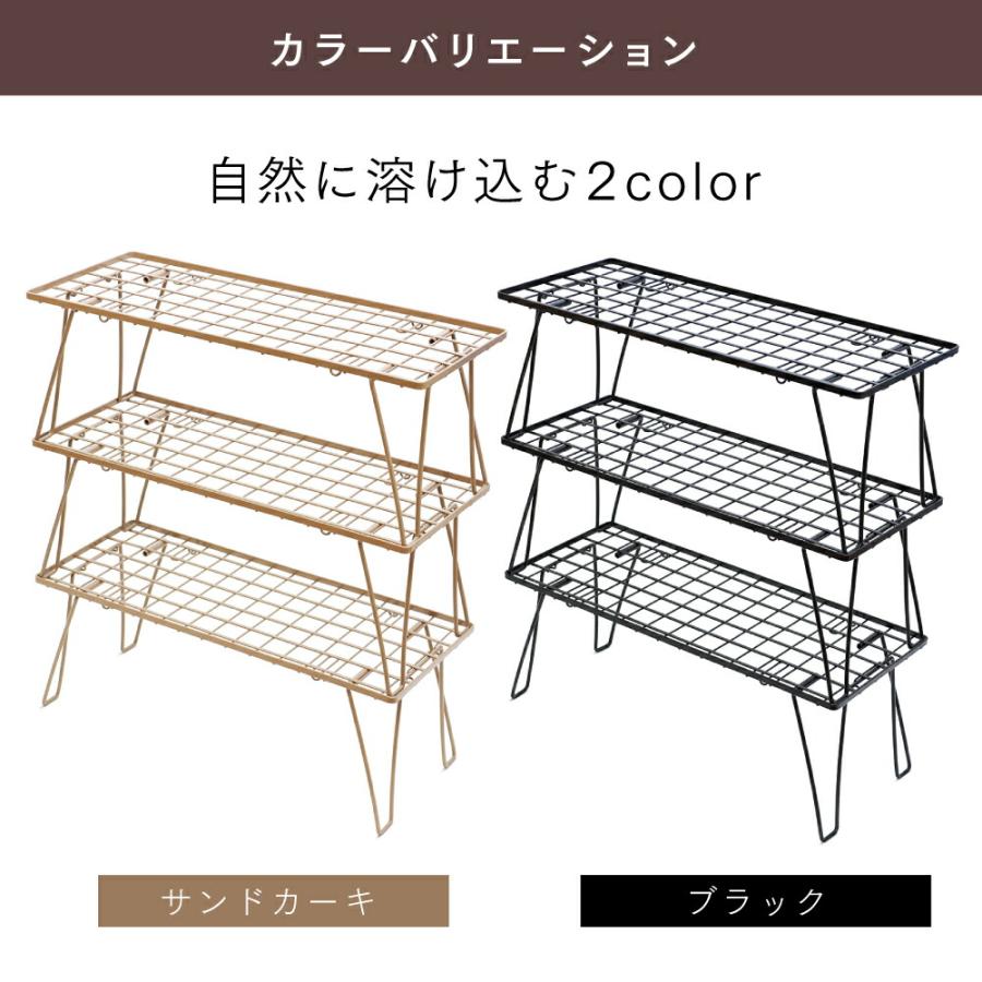 PYKES PEAK キャンプラック 折りたたみ 3段 アウトドアテーブル