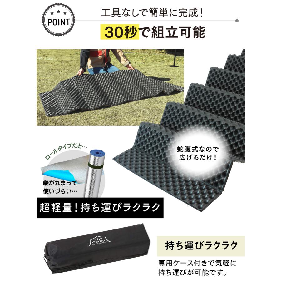 CAMDOOR コット＆PYKES PEAKキャンプマット PYKES PEAK キャンプ マット 折りたたみ 極厚 20mm 軽量