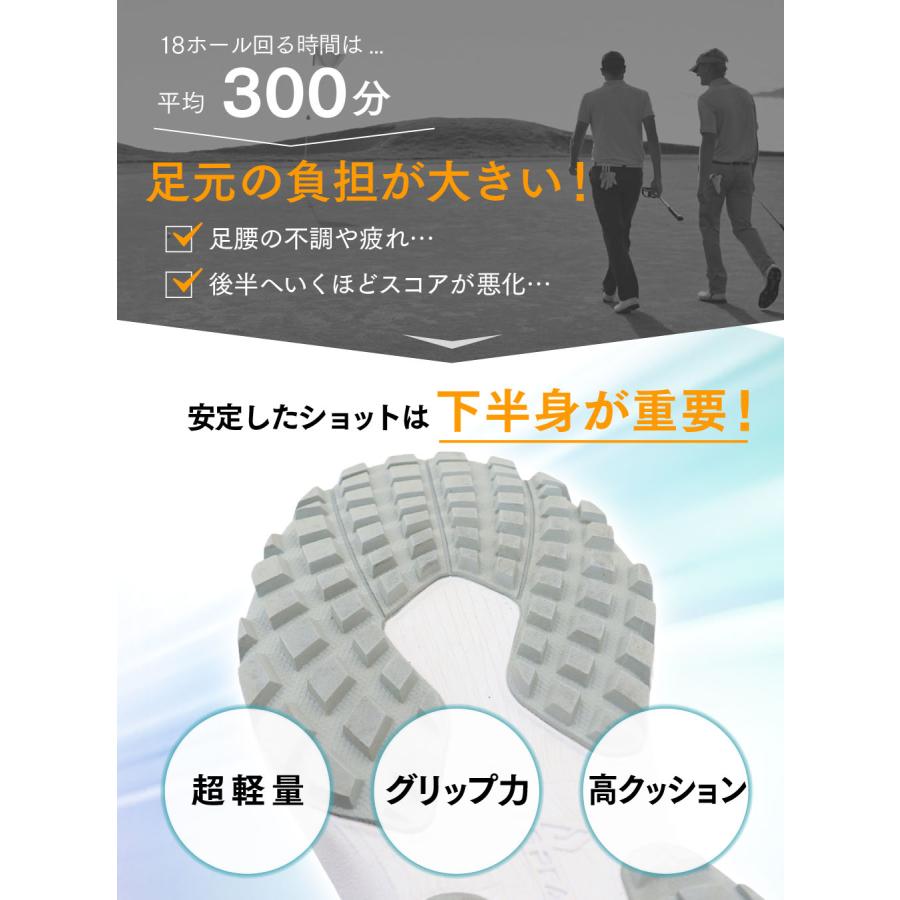 ゴルフシューズ スニーカー 幅広い スパイクレス フィット感 軽量 動きやすい 練習場 白 黒 おしゃれ スポーツ パイクスピーク | PYKES PEAK | 02