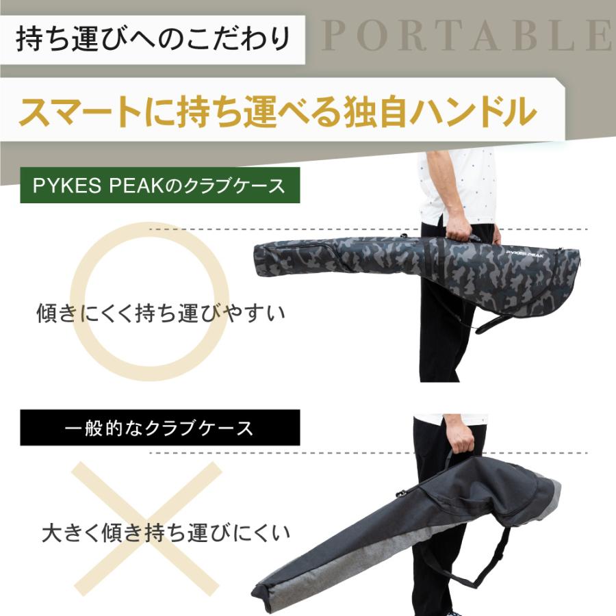 ゴルフバッグ クラブケース セルフスタンド 練習用 撥水 ショルダーベルト フード付き キャディ 超軽量 おしゃれ パイクスピーク | PYKES PEAK | 24