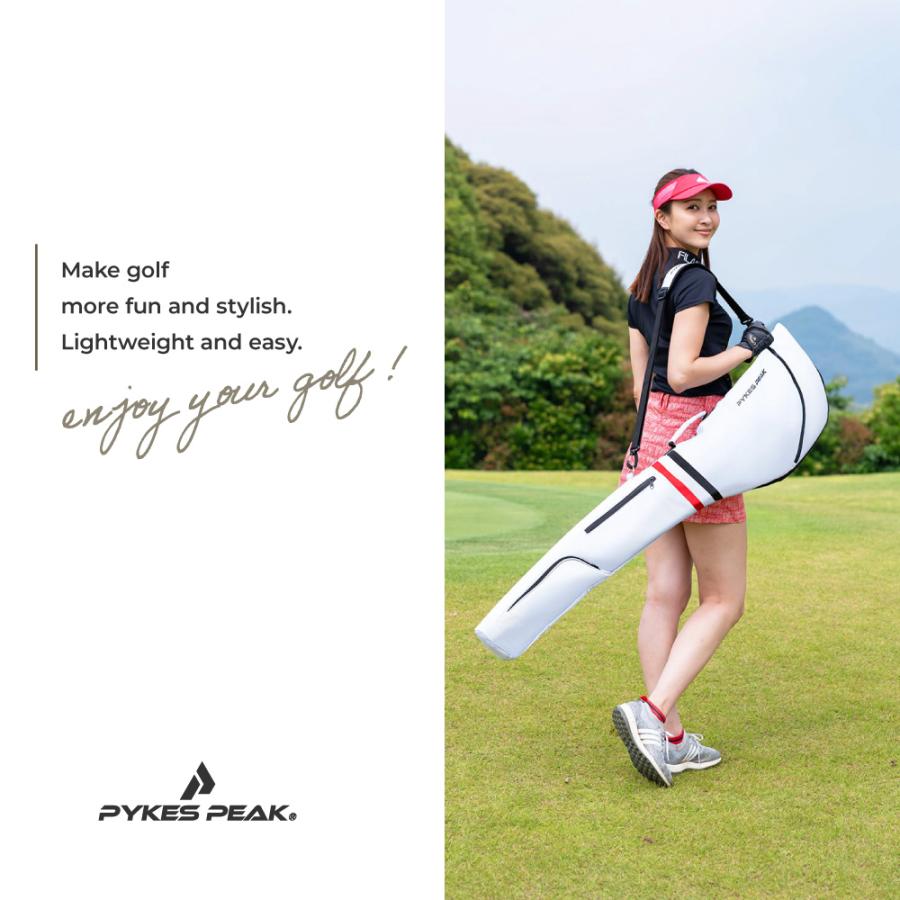 ゴルフバッグ クラブケース セルフスタンド 練習用 撥水 ショルダーベルト フード付き キャディ 超軽量 おしゃれ パイクスピーク | PYKES PEAK | 27