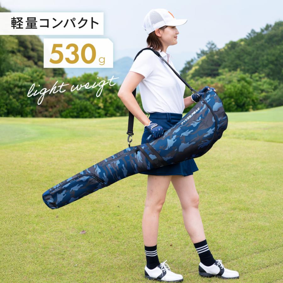 ゴルフバッグ クラブケース セルフスタンド 練習用 撥水 ショルダーベルト フード付き キャディ 超軽量 おしゃれ パイクスピーク | PYKES PEAK | 15