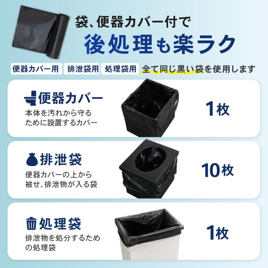 簡易トイレ 折りたたみ スツール 介護用 非常 緊急 携帯 災害 車中泊 インテリア ポータブル 防災グッズ おしゃれ パイクスピーク | PYKES PEAK | 12