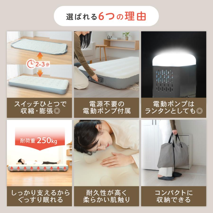 PYKES PEAK（パイクスピーク） [シングルサイズ] エアーベッド 電動