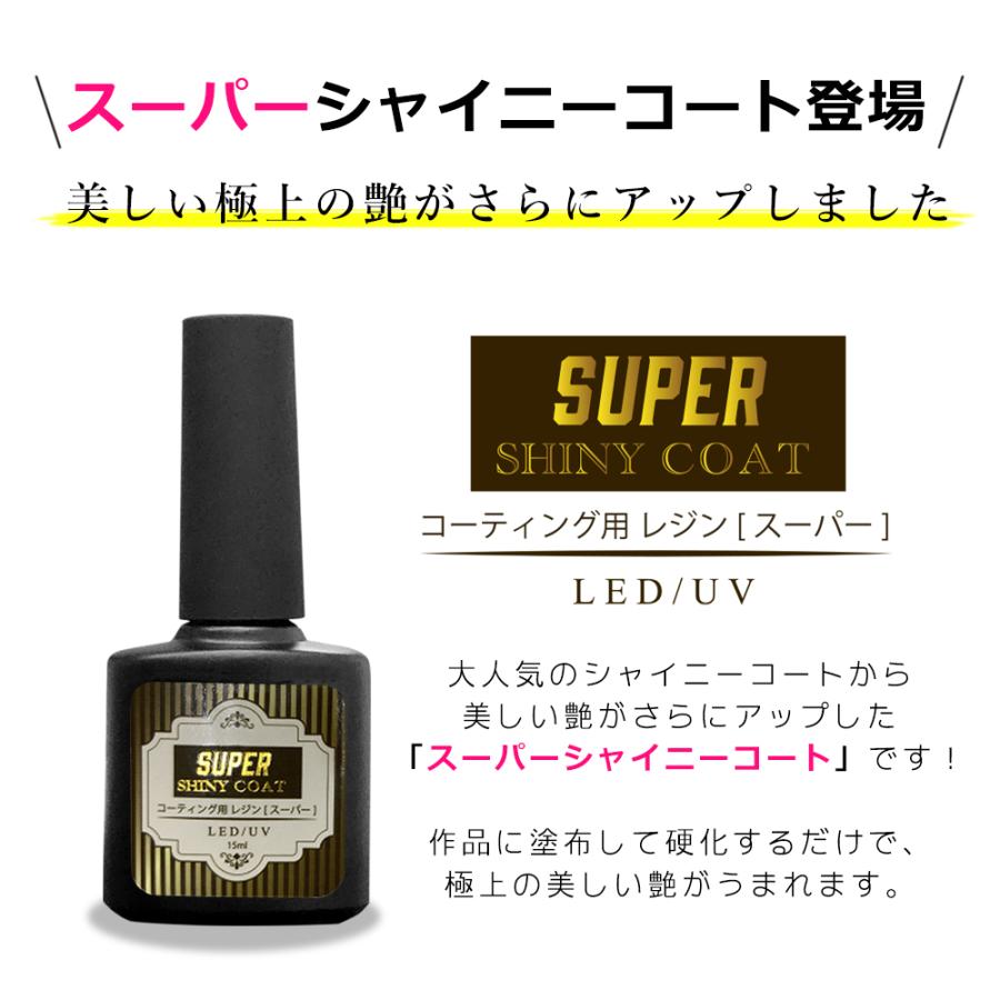 最強の艶✧* コーティング用 レジン液 スーパーシャイニーコート 詰替 2本 スーパーシャイニーコート 15ml 最強の艶 レジンコーティング剤 レジン