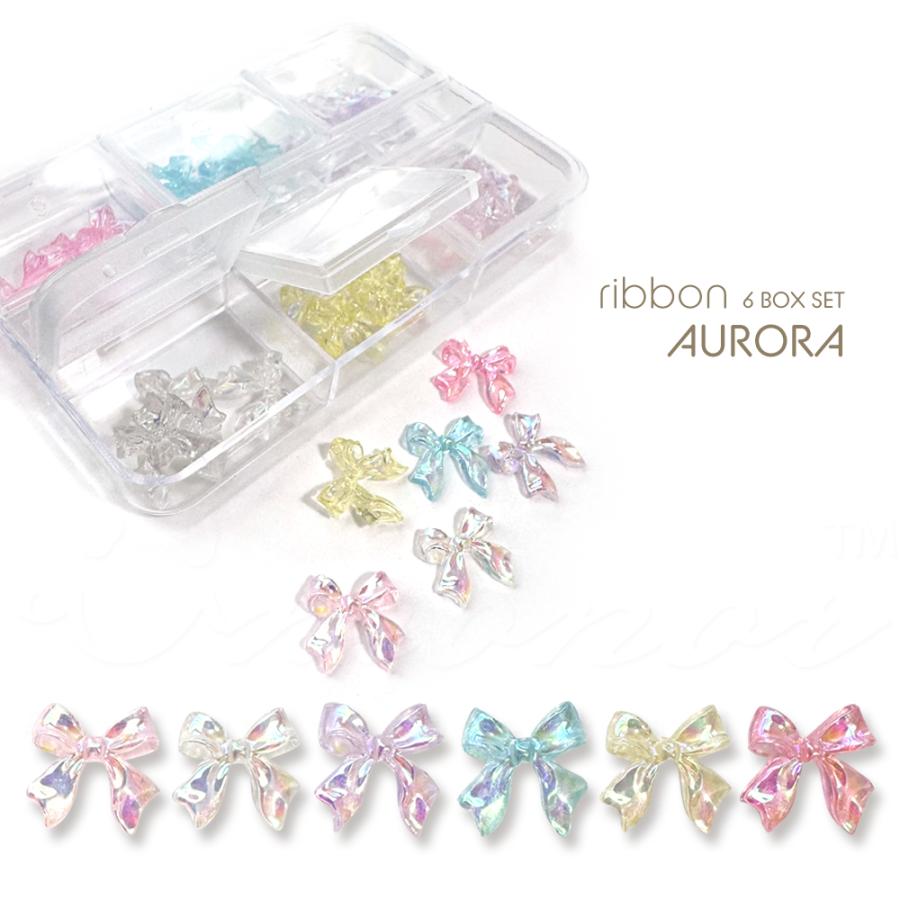 光る★ネイルパーツ*リボン**蓄光パーツ* ネイルパーツ リボン 青 11mm 蓄光 ラメ 50個 ぷっくり 半透明 3D