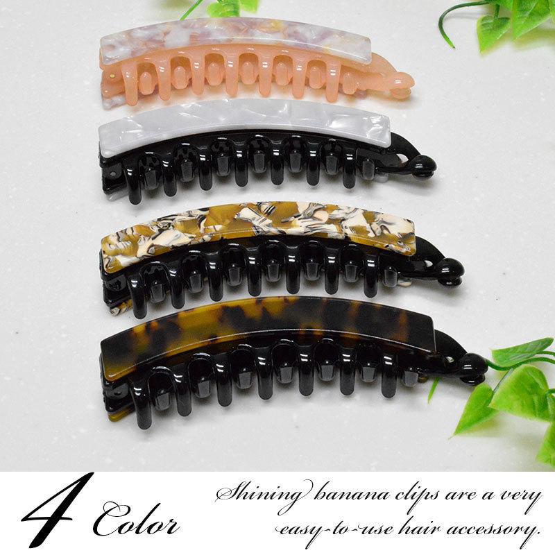 ヘアアクセサリー クリップ バナナクリップ シンプル べっ甲 夏