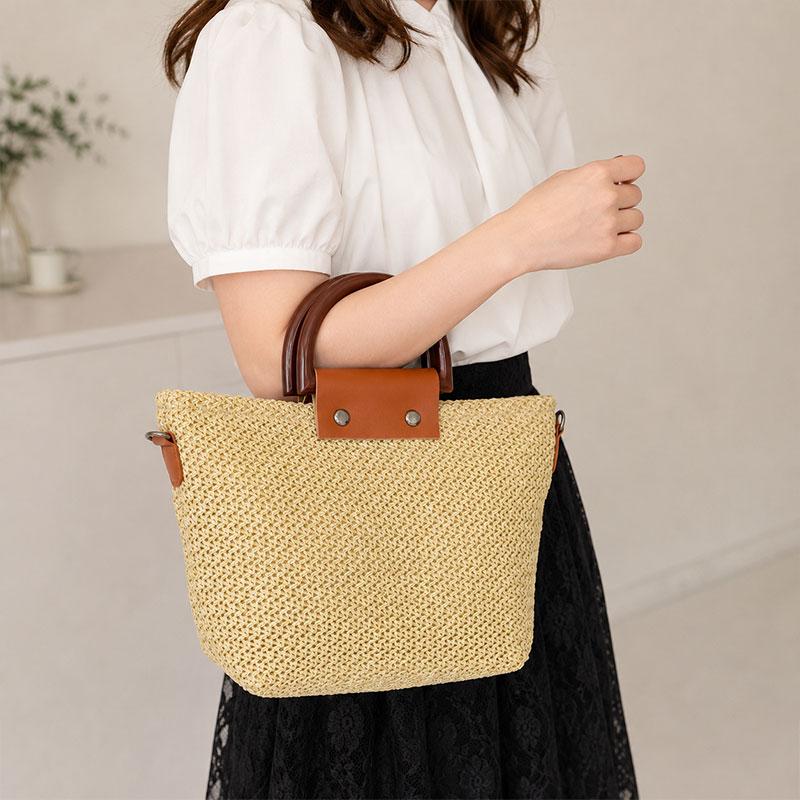 IBELIV かごバッグ トートバッグ ショルダー　2way 夏　カジュアル IBELIV かごバッグ トートバッグ ショルダー 2way 夏 カジュアル