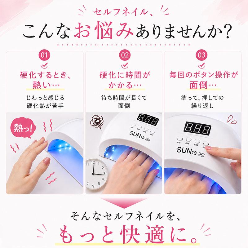 ネイルライト LED/UV 48W ジェルネイル ライト 自動センサー