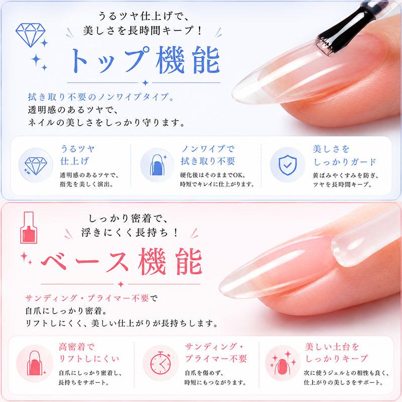 ハピネスリュクス 30g ジェルネイル トップコート ベースコート ノン