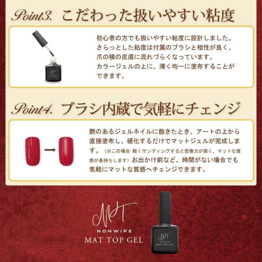 ジェルネイル トップコート マットトップ ジェル 15mL トップジェル