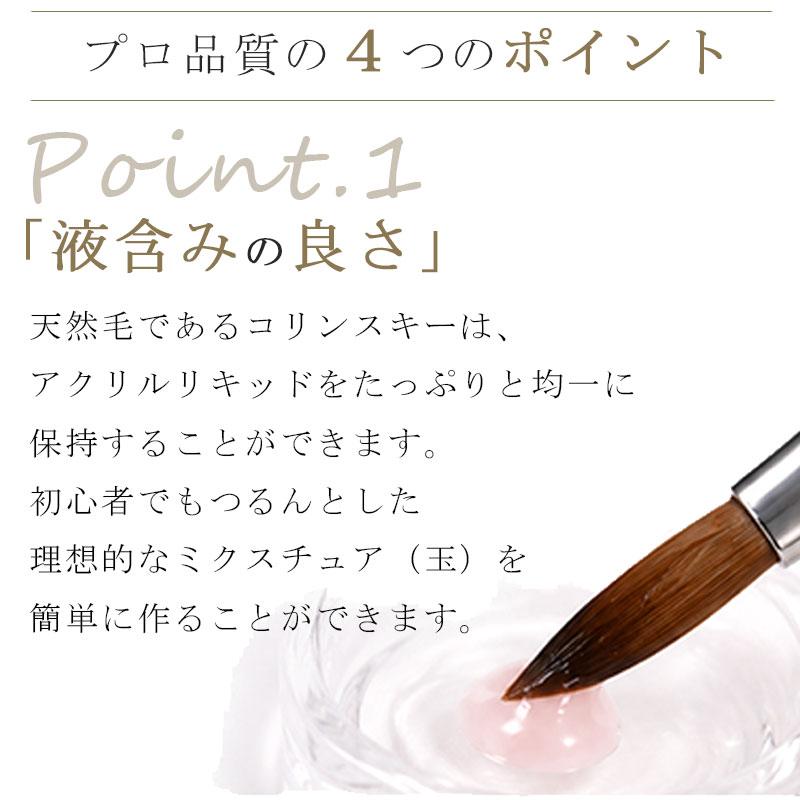 ネイル 筆 ブラシ 1本 サイズ 6種類 スカルプ コリンスキー アクリル