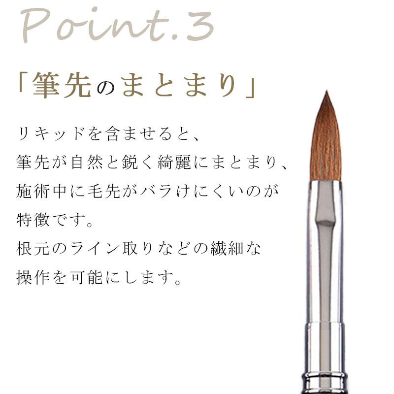 ネイル 筆 ブラシ 1本 サイズ 6種類 スカルプ コリンスキー アクリル
