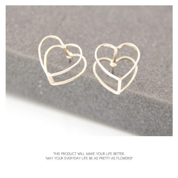 ハート型 立体デザイン メタル ピアス ピアス レディース ハート 立体 3D アクセサリー pierce メタル