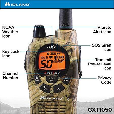 Midland GXT1050VP4 Long Range Walkie Talkie - 50 Channel GMRS Two  