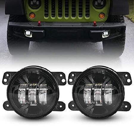 日本国内正規品 Lampara LED negra de 7 pulgadas aprobada por Dot + luz antiniebla LED de 4 pulgadas， compatible con jeep Ranger 97-2017 JK TJ LJ