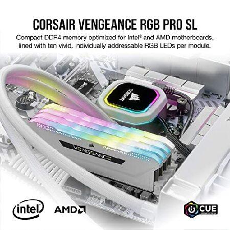 Corsair DDR4-3600MHz デスクトップPC用 メモリ VENGANCE RGB PRO SLシリーズ 32GB [16GB×2枚] CMH32GX4M2D3600C18W｜emiemi｜02