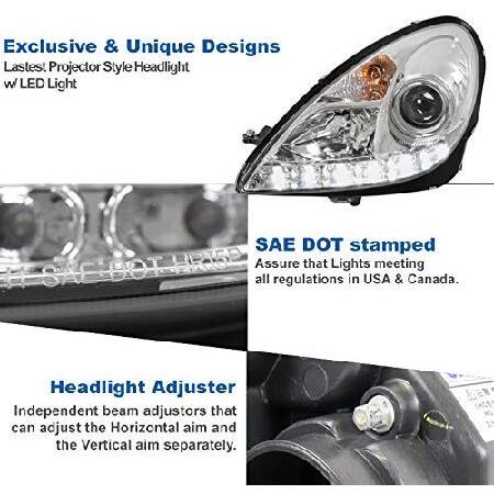 クリアランス売れ済 ZMAUTOPARTS LEDプロジェクターヘッドライト ヘッドランプ クローム 2005-2011 SLK-Class R171に対応