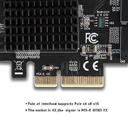 少量生産 SATA PCI-E アダプター 10ポート PCI Express X4 → SATA 3.0 6Gbps インターフェースレート拡張カードコントローラー HDD ASM1166用