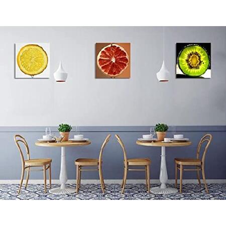 Lemon Canvas Wall Art Lemon Kitchen Decor Orange and Kiwi Fruit Pictures on Canvas Wall Art for Home Office Decorations Living Room Bedroom 3 Pcs Stre｜emiemi｜05