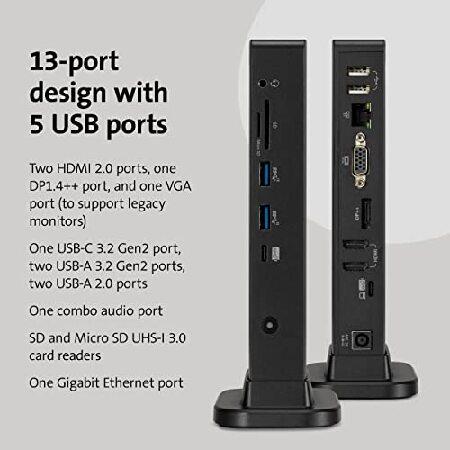 Kensington Triple Display USB-C Docking Station for Dell, HP, Lenovo, Acer, ASUS, Razer, Surface - Triple 4K Video, 100W PD (K37060NA)｜emiemi｜03