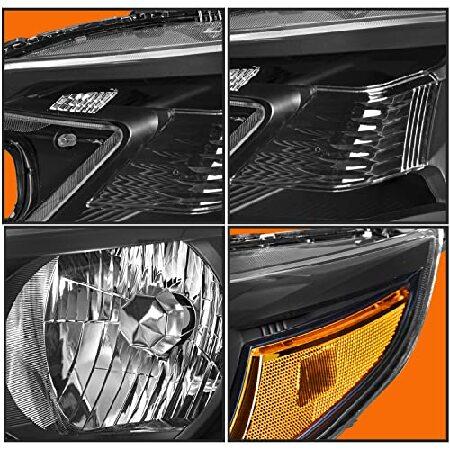 特價區 VehicleAid Headlight Assembly Compatible with 2012 2013 2014 Honda CR-V Halogen Headlamp Left and Right Side (Black Housing with Amber Reflector)