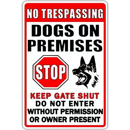 Lustiges 'Beware Of Dog' Metallschild – 20,3 X 30,5 Cm, Für Zaun Und Garten