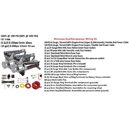 人気販売店 airmaxxx Complete 1/2 Fast Valve Air Ride Suspension Kit 8 Gallon Tank For S10 2wd