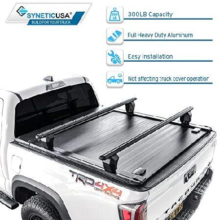 Syneticusa　Retractable　Hard　Bars　Bed　Pr　Cross　Low　Track　Fits　Truck　5ft　Black　OE　Cover　System　Tonneau　2020-2023　Jeep　Aluminum　Matte　with　Gladiator　with