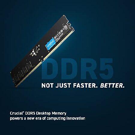 Crucial RAM 32GB キット (2x16GB) DDR5 5600MHz (5200MHzまたは4800MHz) デスクトップメモリ CT2K16G56C46U5 ブラック｜emiemi｜02