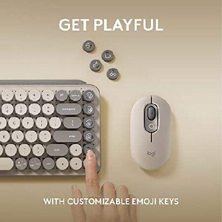 POP Keys Mechanical Wireless Keyboard with Customizable Emoji Keys, Durable Compact, Bltooth or USB Connectiv, Multi-Device, OS Compatible - Mist｜emiemi｜03