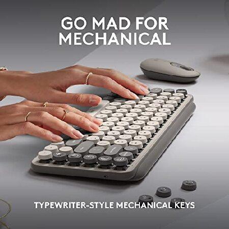 POP Keys Mechanical Wireless Keyboard with Customizable Emoji Keys, Durable Compact, Bltooth or USB Connectiv, Multi-Device, OS Compatible - Mist｜emiemi｜04