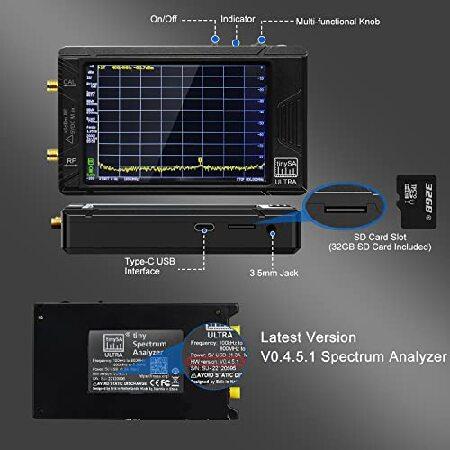 2023 4Inch TinySA Ultra Spectrum Analyzer 100kHz-5.3GHz,V0.4.5.1 Portable Tiny Frequency Analyzer with 32GB SD Card ＆ 3000mAh Battery, 2-in-1 RF Sign｜emiemi｜03