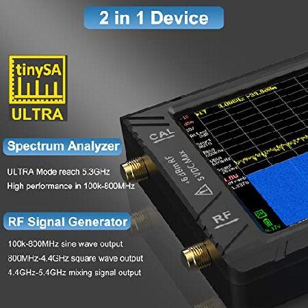 2023 4Inch TinySA Ultra Spectrum Analyzer 100kHz-5.3GHz,V0.4.5.1 Portable Tiny Frequency Analyzer with 32GB SD Card ＆ 3000mAh Battery, 2-in-1 RF Sign｜emiemi｜04