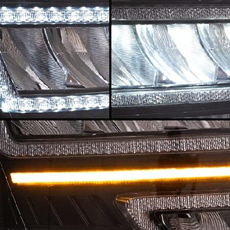 VLAND LEDプロジェクターヘッドライト スモークテールライト付き 組み立て式 Ford F-150 2009-2014用 フルLEDヘッドランプ ダイナミックDRL付き シーケンシャル｜emiemi｜04