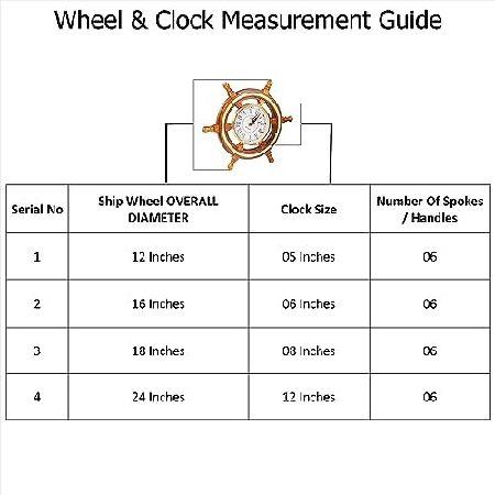 世界的に Lacquered Wooden Ship Wheel Roman White Dial Clock With