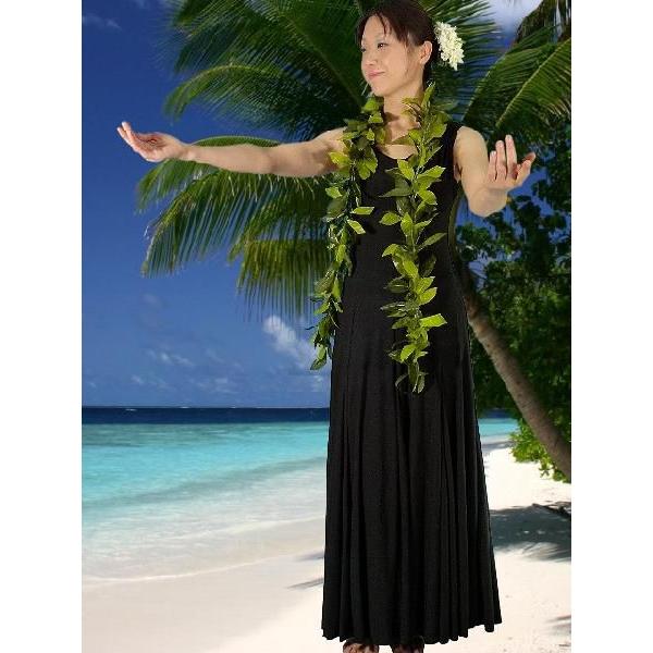 フラダンス 無地 ワンピースドレス ブラック 1134a |  | 01