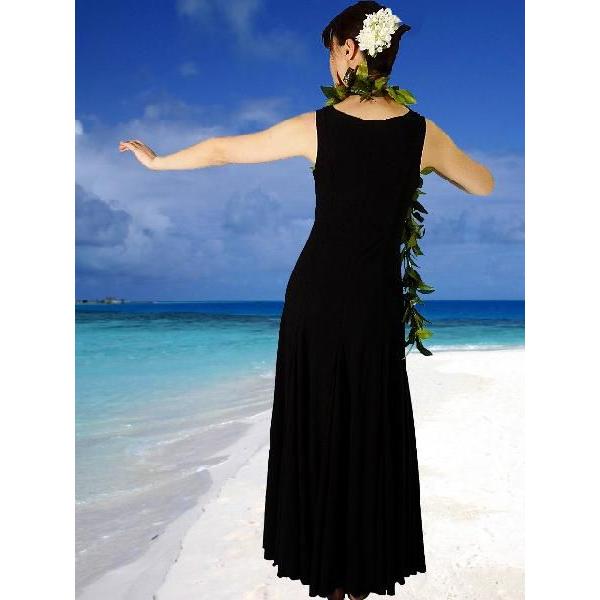 フラダンス 無地 ワンピースドレス ブラック 1134a |  | 02