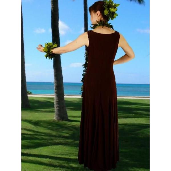 フラダンス 無地 ワンピースドレス ブラウン 1155a |  | 02
