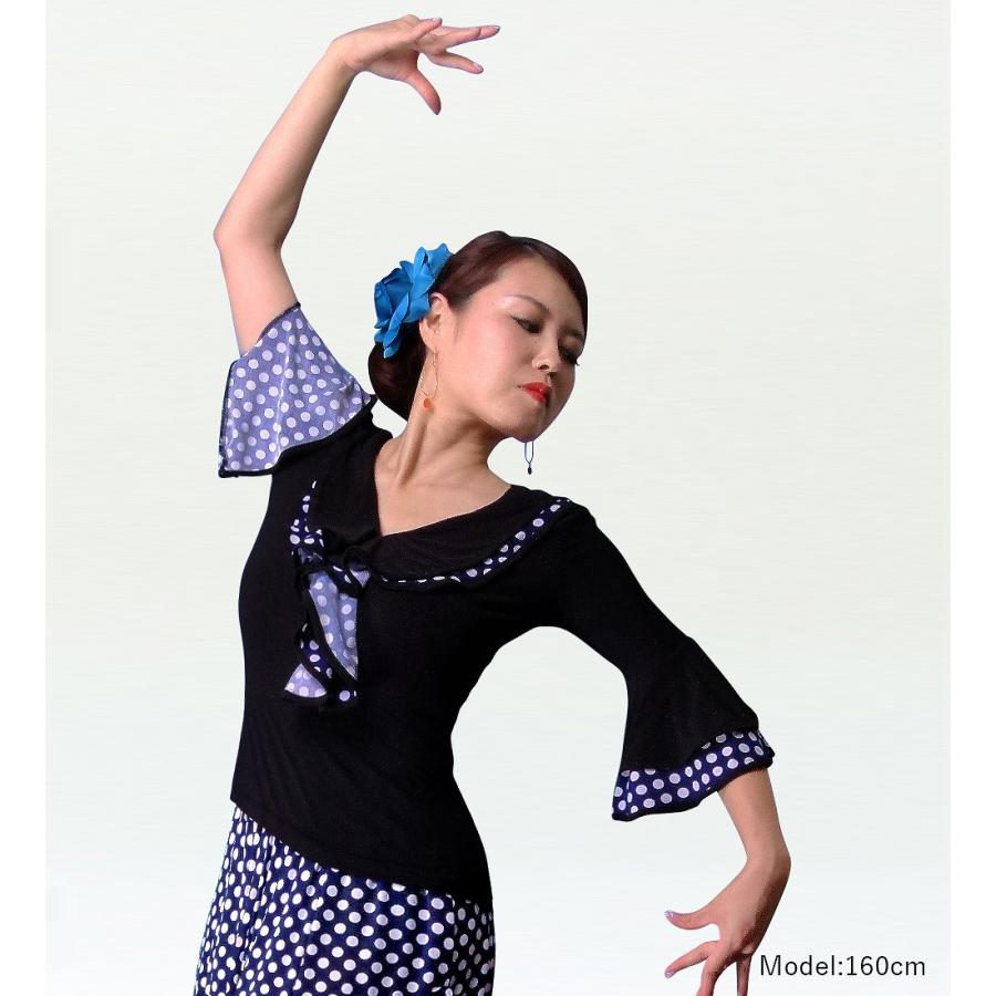 フラメンコ 水玉フリル ブラウス ブルー Mサイズ 1258 |  | 01